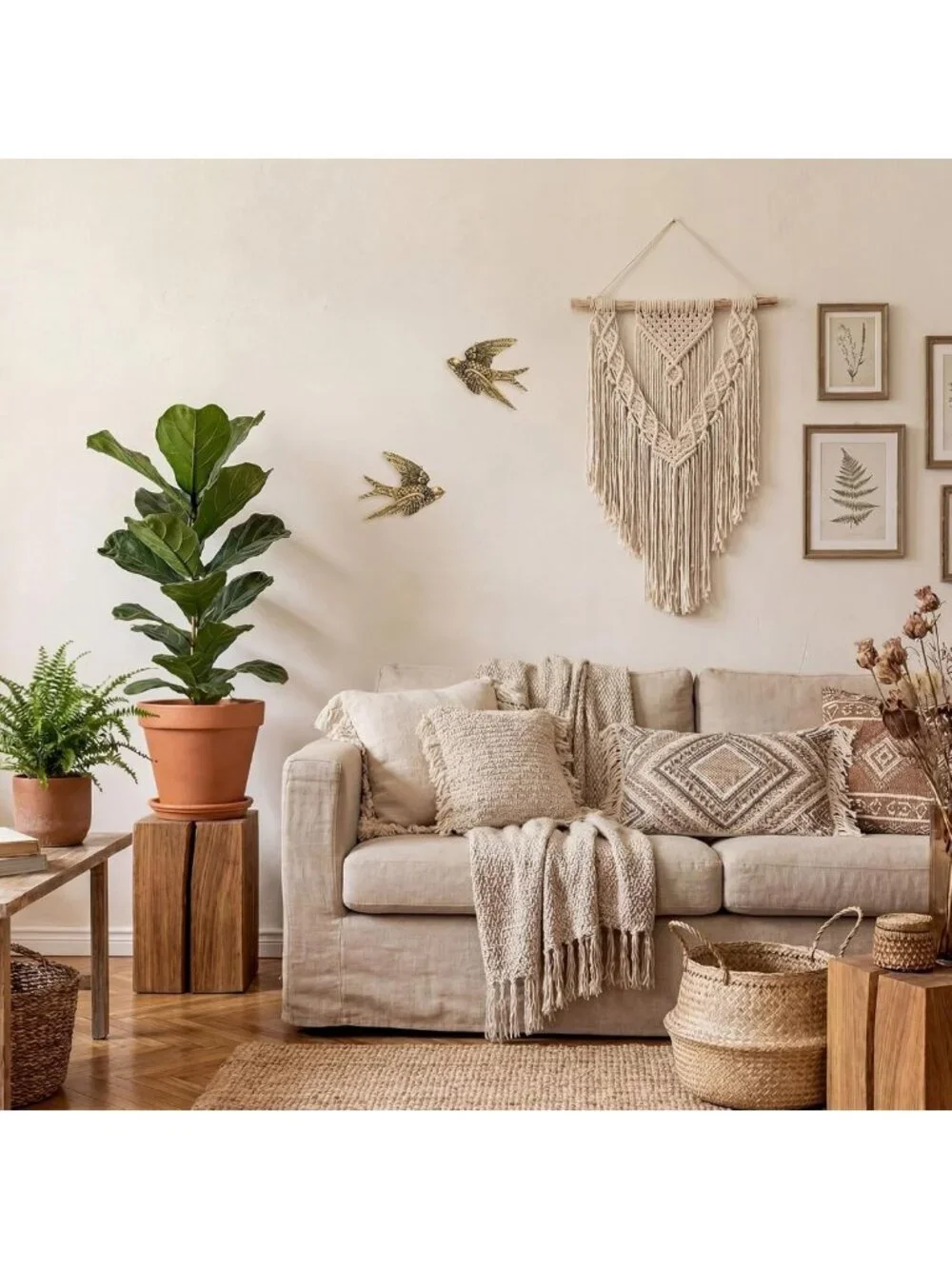 Vintage 2 Pcs Bird Wall Art Decor - Antique 3D Hanging Sculpture for Home